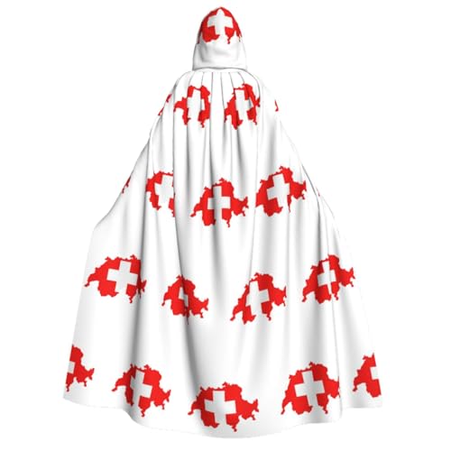Cape à capuche médiévale suisse de 150 cm idéale pour briller au carnaval