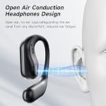 Wireless Open Ear Bluetooth V6.1 Earbuds with Earhooks, HiFi Stereo ENC Earphones with Microphone, Ecouteur Sans Fil Bluetooth IP7 Waterproof, Fit for Sport, Workout and Business