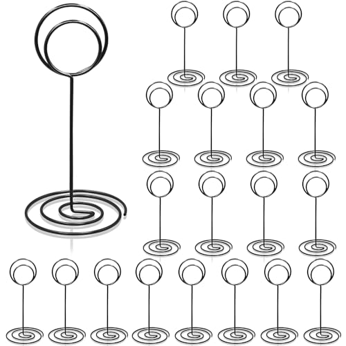 RONTEDA Table Number Holders 20Packs - 3.35 Inch Table Number Stands Place Card Holder for Wedding Party Graduation Reception Restaurant Home Photo Picture Office Memo (Black, 3.35