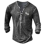 Sportshirt Herren Trainingsshirt Passform Rundhals Langarm-Hemd Bügelleicht V-Ausschnitt Rundhalsausschnitt Oversized mit Loser Passform T-Shirt