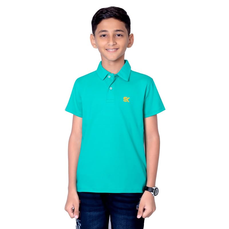 ONE SKY Polo T Shirt for Kids, Versatile Kids Wear, Soft Cotton Boys Clothing, Durable Kids Summer Wear, Top, Stylish 2 Button Placket, Junior Printed Tshirt