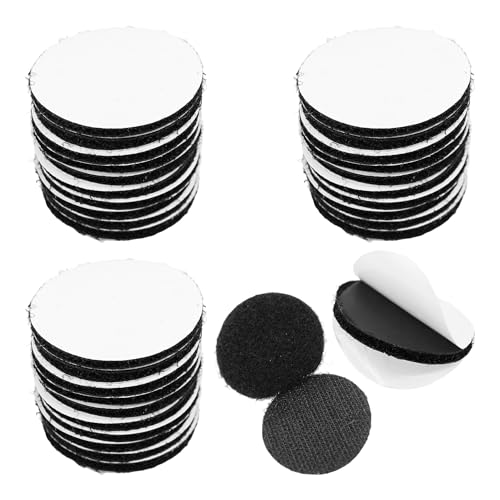 Image of pson 30Pcs 1.5 Inch Black Sticky Adhesive Dots, Round Hook and Loop Fasteners, Double Sided Self Adhesive Tape for Home Office Wall Mounting, Carpet Gripper, Industrial Strength Nylon