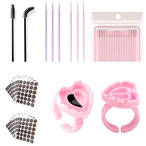 Kit de extensão de cílios, kit de suprimentos de extensão de cílios, pincel micro aplicador de pincé
