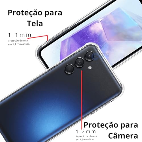 Kit Capa Anti Impacto e Película Privacidade 3D Anti-Spy Compatível Samsung Galaxy A55