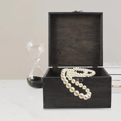 Rangement de colliers et broches en bois vintage : coffret à compartiments - 5