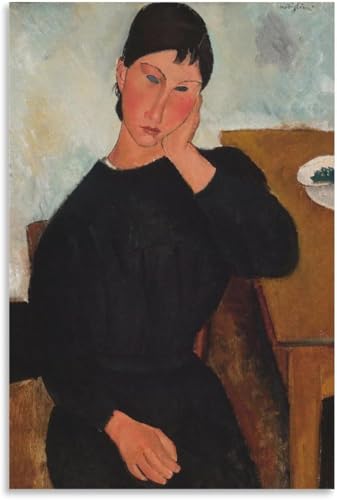 Amedeo Modigliani Toile Décoration Salon Affiche Se Reposer à une Table pour Bureau Élégant