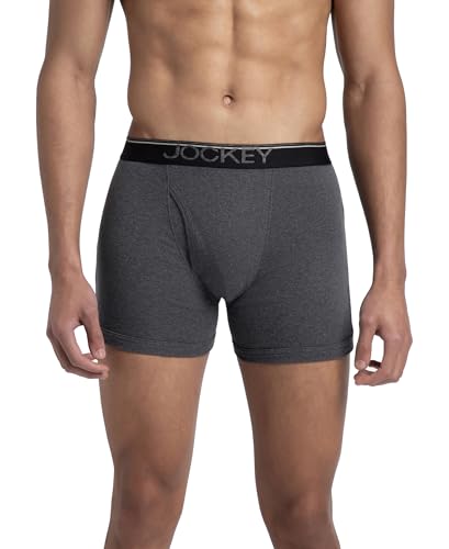 Image of Jockey 8009 Men Super Combed Cotton Rib Solid Boxer Brief with Ultrasoft and Durable Waistband (Pack of 3)