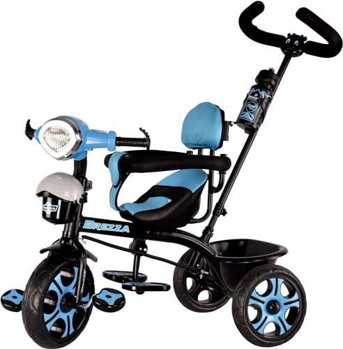 Image of Dash Super Baby Tricycle /Cycle with with Parental Control Handle 1-5 Years, Comfortable Seat and Sipper for Boys and Girls -Upto 25 Kg -Indoor and Outdoor (BREZZA DX) (Yellow)