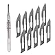 Skalpellklingen,Skalpell Fusspflege,Scalpel Blades,Podologie Instrumente Skalpell,10 Stück Skalpellklingen Aus Karbonstahl - Ersatzklingen Einzeln Steril Verpackt + Skalpell Halter - Edelstahl