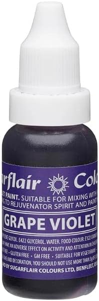 Sugarflair Sugartint Droplet Colour - Grape Violet - Edible Food Colouring Dye For Royal Icing, Buttercream, Marzipan, Low Glycerine - 14ml