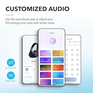 soundcore by Anker Q20i Hybrid Active Noise Cancelling Foldable Headphones, Wireless Over-Ear Bluetooth, 40H Long ANC Playtime, Hi-Res Audio, Big Bass, Customize via an App, Transparency Mode (Blue)