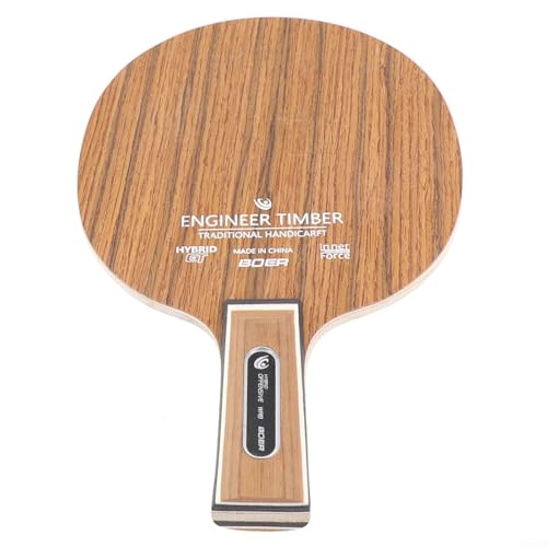 Hosrivae Pala de tenis de mesa de 5 capas con mango corto, construcción de madera de ébano y dalbergia, 23,5 x 15 cm, 6,2 mm de grosor, aprox. 87 g, para ping (Dalbergia)