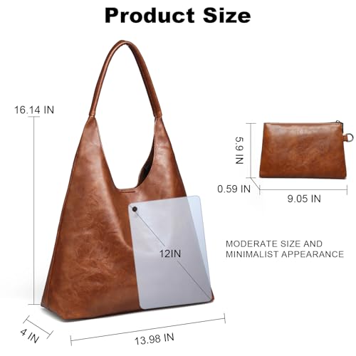 Bolso Hobo para mujer de cuero vegano retro miniatura 6