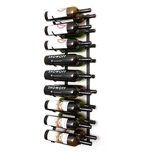 Vintageview W Series – 18 Bottle Wall Mounted Wine Rack For Magnum And Champagne (Satin Black) Stylish Modern Wine Storage With Label Forward Design #TOP2