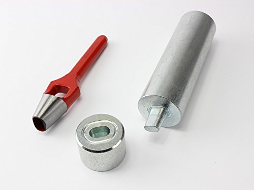 Ovalösen-Einschlagstempel + Locheisen für 17 x 11 mm DIN - Werkzeug, Legierter Stahl, Silber