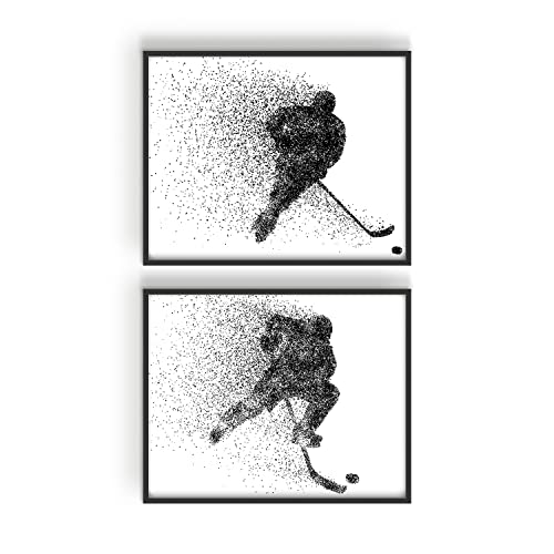 Hockey Wall Art Prints - Set Of 2 (11X14) Unframed Hockey Posters - Hockey Room Decor For Men Kids Teenagers - Hockey Poster Set For Bedroom Man Cave - Hockey Wall Decor - Hockey Boys Bedroom Decor - Dorm Room #TOP4