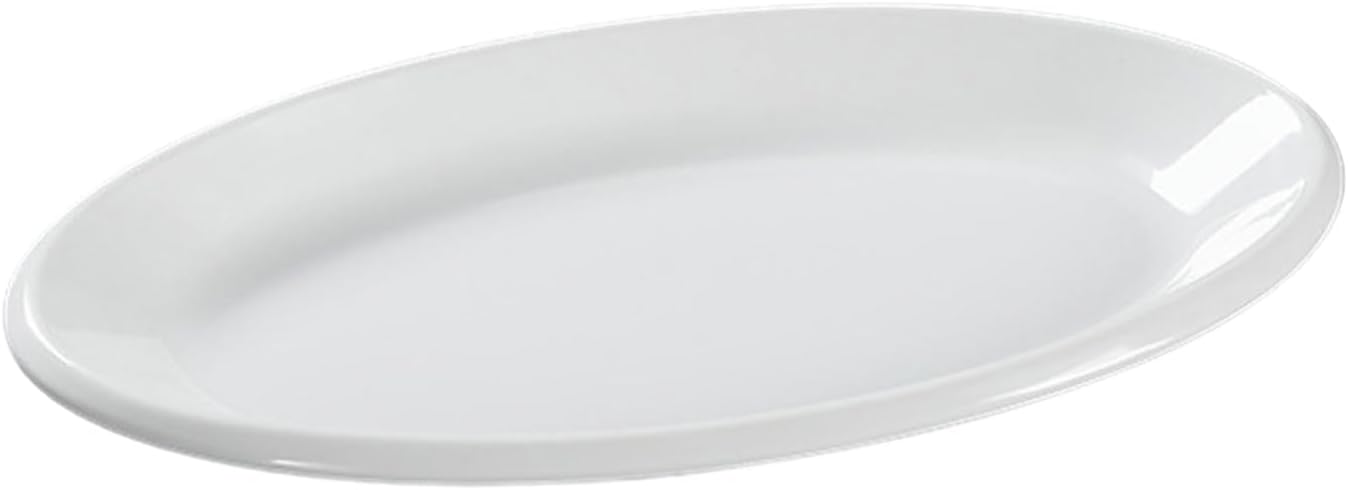 Household Simple Pure White Oval Thickened Large Fish Plate-18 Inch Thickened Fish Plate