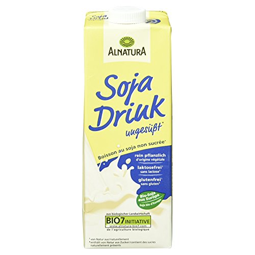 Alnatura Bio Sojadrink, ungesüßt, glutenfrei, laktosefrei, vegan, 8er Pack (8 x 1 kg)