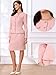 Allegra K Suit Set for Women's 2 Piece Outfits Tweed Peplum Collarless Blazer Jacket and Skirt Sets X-Small Pink