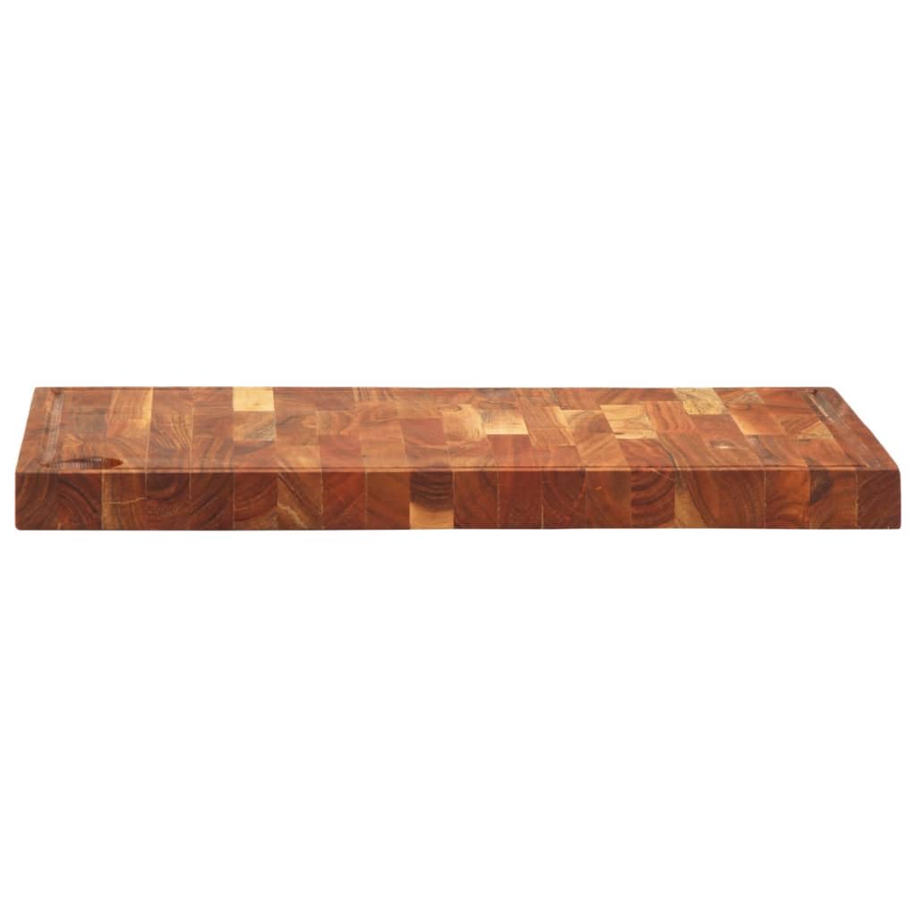 Tabla de cortar de madera maciza de acacia 42 x 30 x 4 cm con ranura para jugo, tabla de cocina antideslizante para cortar, picar, rebanar y servir queso, pan y aperitivos
