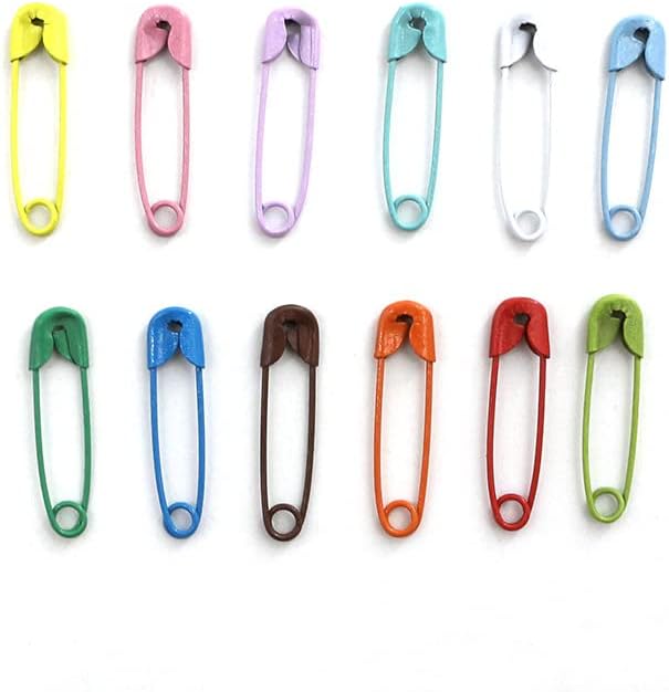 19mm 600PCS Premium Safety Pins, Colored Safety Pins Bulk Sewing Pins for DIY Craft Making and Clothing, Knitting Stitch Marker, Coffee