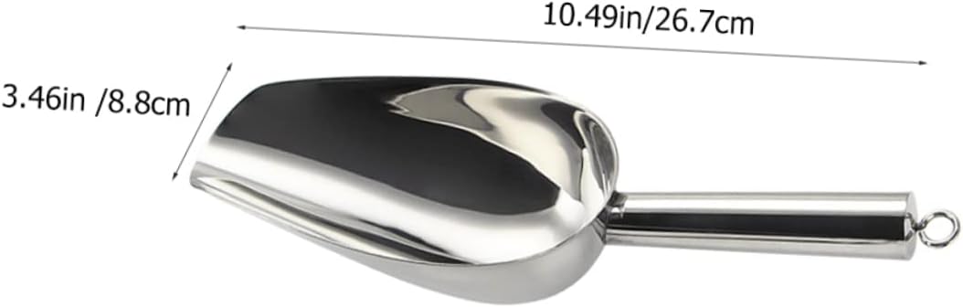 Garneck No Odor Ice Scoops and Tongs Stainless Steel Ice Shovel 2pcs Ice Cube Shovel Clip