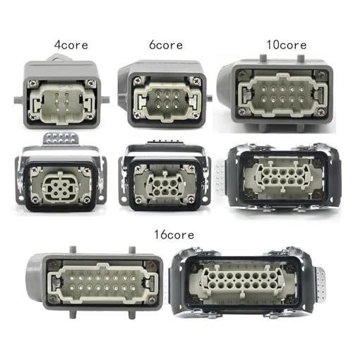 Conector impermeable industrial HDC-HE16 rectangular con pines de 16A 7
