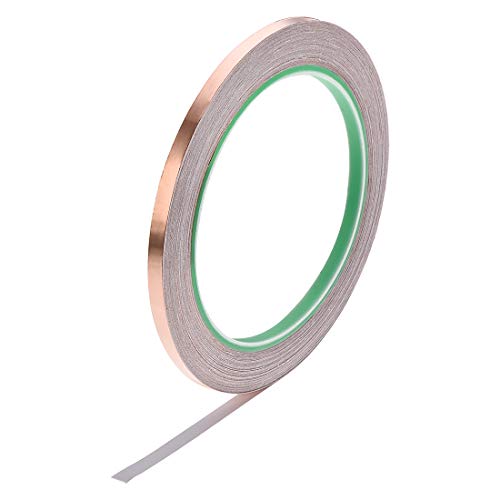 uxcell Double Sided Conductive Tape Copper Foil Tape 5mm x 20m/21.8yards Length for EMI Shielding, Stained Glass, Electrical Repairs