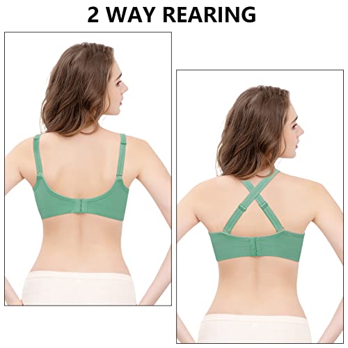 Angelhood Womens Seamless Sleep Nursing Bra,Breastfeeding Maternity Bra with Remove Bra Pads Extenders Pack of 3