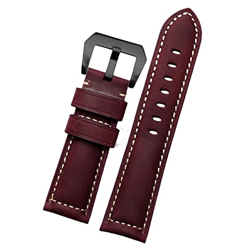 Bracelet de montre en cuir rétro pour Panerai PAM111 | Ébène & Vin