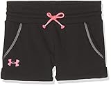 Bolsillos laterales abiertos Under Armour Rival Terry Track Short Pantalones, Niñas, Negro (Black/Mojo Pink 001), XL