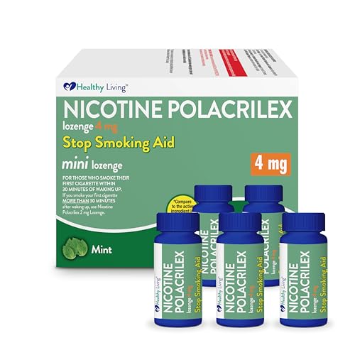 Healthy Living Nicotine Polacrilex Mini Lozenge Stop Smoking Aid 4 mg Mint Flavor 135 Count