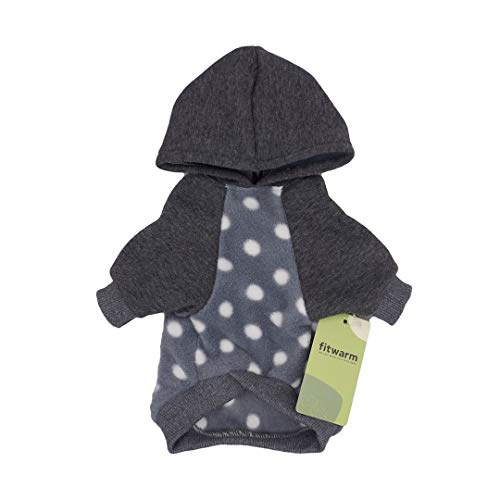 Fitwarm Polka Dot Pet Clothes Dog Hoodie Sweatshirts Pullover Cat Jackets Fleece Grey Small - Image 5
