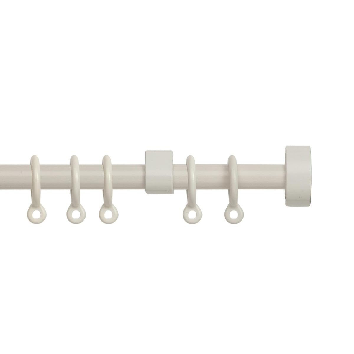 eXtreme Cream Curtain Pole for Patio, Living Room, Bedroom, & Bathroom - 120 to 210cm Extendable Curtain Pole Includes Finials, Rings, & Brackets - Durable, Anti-Rust, and Wear Resistant Curtain Rod