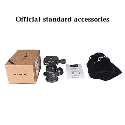 AOKA Professional 360-Degree Rotating Panoramic Ball Head with 1/4-inch Quick Release Plate, Self-Weight 1.08 lbs/0.49 kg, Maximum Load 66 lbs/30 kg, Suitable for Tripods, Monopod, SLR Cameras (KK38)