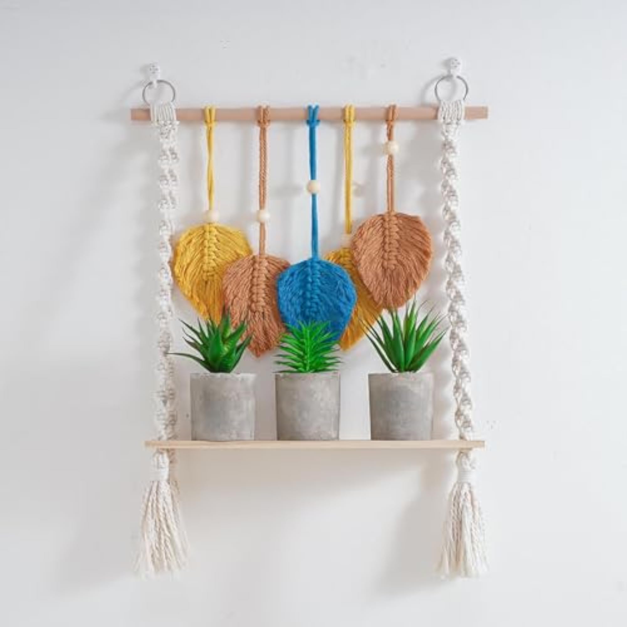 Macrame Wall Hanging Shelf Boho Display Rack