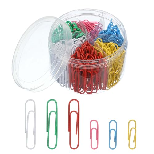PATIKIL 450pcs Paper Clip, 28mm 50mm Paper Clip Cute Metal Clips Rust-Proof Strong Durable Bulk for Office, Multicolor