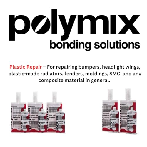 Image of Polymix Rigid Automotive Multipurpose Plastic Repair and Adhesive 200ml Cartridge & Two Application Mixing Nozzles (Clear), P2.3002.200.B