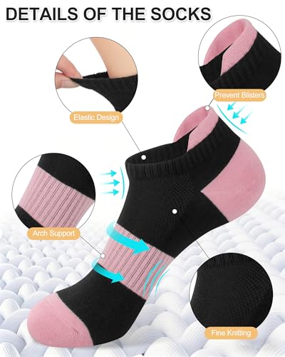 Image of 6 Pairs Ankle Socks for Women - Lightweight Low Cut No Show Casual Cotton Socks Breathable