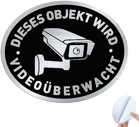 6 Aufkleber Video&uuml;berwachung Mit Piktogramm Schild In Gr&ouml;&szlig;e 10,5 X