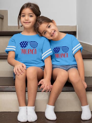 Image of Ithalt Toddler Boys Girls American Flag Shirts 4th of July Tshirt Kids USA Patriotic Tee Independence Day Outfit(3-7y)