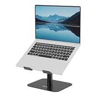 Fellowes Alumia™ Desk Based Laptop Stand – Black – Metal Height and Tilt Adjustable, Ergonomic Aluminium Space-Saving Riser for Home or Office Use, Made from Recycled Materials