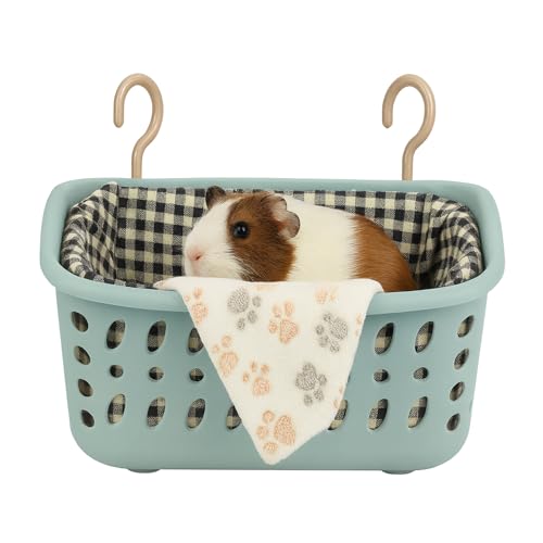 Image of JWShang Rat Hammock for Cage, Chew Proof Hanging Basket Bed with Sturdy Hooks, Pet Cage Accessories, Safe Cozy Small Animal Rodent Hammock for Sugar Glider Mice Snuggling Sleeping