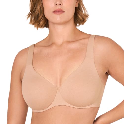 DELIMIRA Minimizer Bras for Women Full Coverage Plus Size Underwire Unlined Supportive Seamless Bra Oatmeal Heather 36G