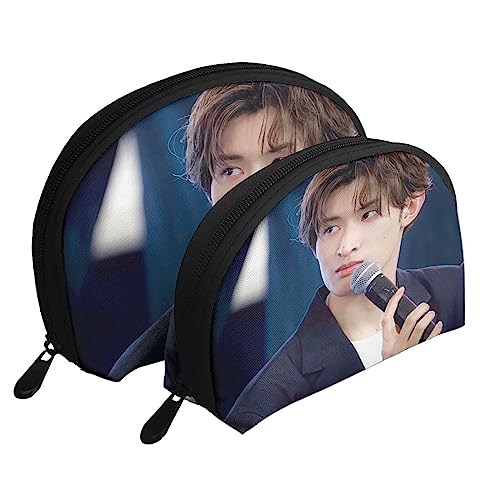 Safigor 向井康二 シェル型収納袋 化粧ポーチ 2個セット 半円形 かわいい 大容量 メイクポーチ 親子ポーチ 小物入グ 便利旅行グッズ