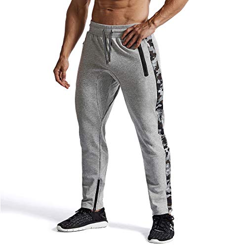 AIMPACT Mens Joggers Pants Gym Workout Tapered Sweatpants Slim Fit for Men with Pockets(GreyL)