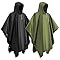 lohey 2 Stück EVA Regenponcho, Wasserdicht Regenmantel für Damen und Herren, Wiederverwendbar Regencape mit Kapuze für Camping, Angeln, Freizeitparks, Festivals(Schwarz&Grün)