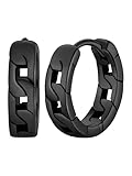 ChicSilver Mens Black Earrings Chain Link Hypoallergenic Earrings Hoops for Men Small Huggie Hoop Earring for Men