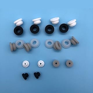 10Pcs Silicone Rubber Grommet 6/7 /8 9 /10mm Silicone Rubber Grommet Round Rubber Washer Hole Protection Elastic Soft Sealed Double Gasket O Ring (Color : White color, Size : SHDS019)