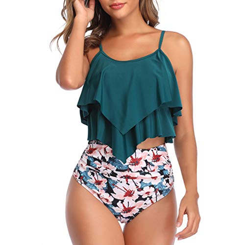Image of Tankini Swimsuits for Women High Waisted Two Piece Bathing Suits | Tummy Control Swimwear, Quick-Dry Soft Stretchy Fabric, Plus Size, Perfect for Beach Pool Cruise Vacation